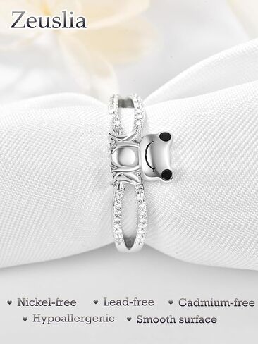 Cute Cat/Turtle/Frog/Bee/Sloth/Elephant/Koala Rings for Women 925 Sterling Silver Animal Adjustable Rings Jewelry Gifts for Women (with Gift Box) in Saudi Arabia