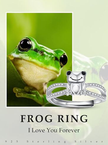Cute Cat/Turtle/Frog/Bee/Sloth/Elephant/Koala Rings for Women 925 Sterling Silver Animal Adjustable Rings Jewelry Gifts for Women (with Gift Box) in Saudi Arabia