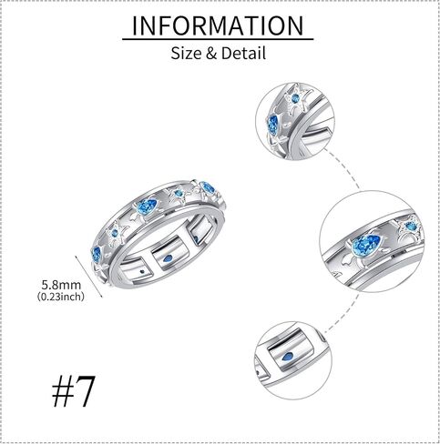 خاتم السلحفاة الدوار من الفضة الإسترليني عيار 925 لتخفيف القلق، هدية مجوهرات نجم البحر السلحفاة للنساء in Kuwait