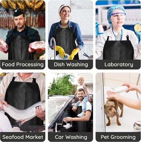 Thicker Rubber Apron, 51.18 x 35.43 inch Adjustable Apron, Heavy Duty Oil & Chemical Resistant Work Apron, Extra Long Waterproof Aprons for Dish Washing, Gardening, Lab Work, Butcher and Dog Grooming in Saudi Arabia