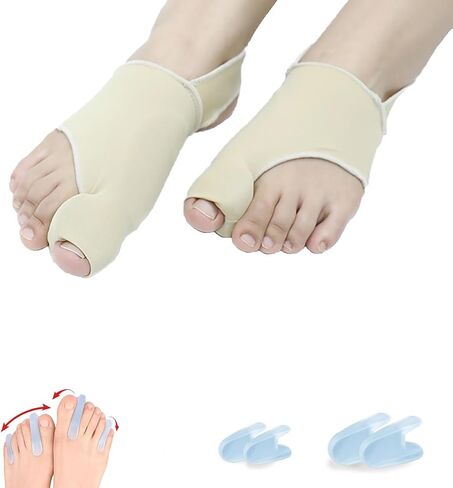 Bunion Relief Sleeves Bunion Pads Brace Cushions Toe Straightener with Silicone Gel Big Toe and Pinky Separator Spacer Hallux Valgus Relief Kit Pack (Large) in Saudi Arabia