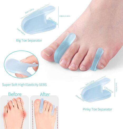 Bunion Relief Sleeves Bunion Pads Brace Cushions Toe Straightener with Silicone Gel Big Toe and Pinky Separator Spacer Hallux Valgus Relief Kit Pack (Large) in Saudi Arabia