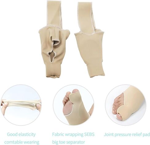 Bunion Relief Sleeves Bunion Pads Brace Cushions Toe Straightener with Silicone Gel Big Toe and Pinky Separator Spacer Hallux Valgus Relief Kit Pack (Large) in Saudi Arabia