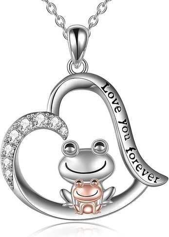 POPLYKE Frog/Fox/Ladybug/Cat/Pig/Dinosaur/Penguin/Sea Turtle/Koala Necklace Jewelry for Women Sterling Silver for Mom Daughter Wife(sliver-animal necklace) in Kuwait