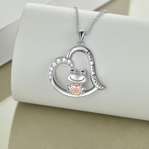 POPLYKE Frog/Fox/Ladybug/Cat/Pig/Dinosaur/Penguin/Sea Turtle/Koala Necklace Jewelry for Women Sterling Silver for Mom Daughter Wife(sliver-animal necklace) in Kuwait