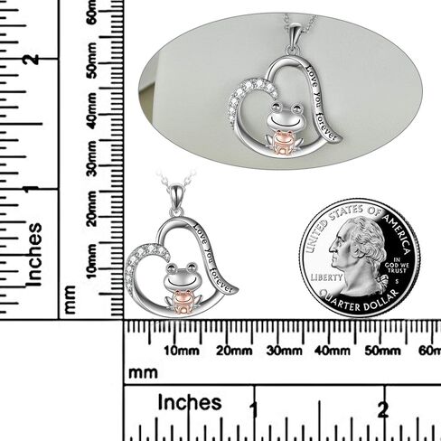 POPLYKE Frog/Fox/Ladybug/Cat/Pig/Dinosaur/Penguin/Sea Turtle/Koala Necklace Jewelry for Women Sterling Silver for Mom Daughter Wife(sliver-animal necklace) in Kuwait