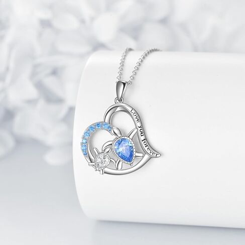 POPLYKE Frog/Fox/Ladybug/Cat/Pig/Dinosaur/Penguin/Sea Turtle/Koala Necklace Jewelry for Women Sterling Silver for Mom Daughter Wife(sliver-animal necklace) in Kuwait