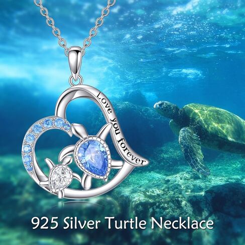 POPLYKE Frog/Fox/Ladybug/Cat/Pig/Dinosaur/Penguin/Sea Turtle/Koala Necklace Jewelry for Women Sterling Silver for Mom Daughter Wife(sliver-animal necklace) in Kuwait