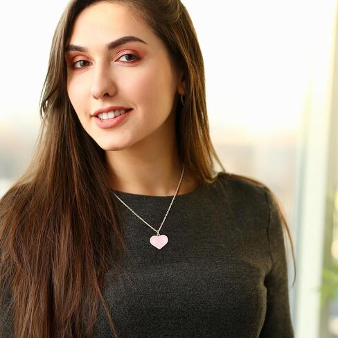 GAVU Rose Quartz Crystal Heart Pendant Necklace for Women,18K Gold Plated in Saudi Arabia