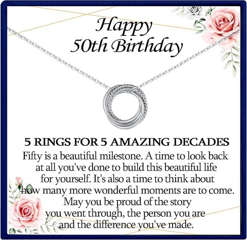 Birthday Gifts for Women Happy 30th 40th 50th 60th 70th 80th Birthday Decade Necklace Meaningful Gifts Necklace for Mom Mother in Law Grandma in Saudi Arabia