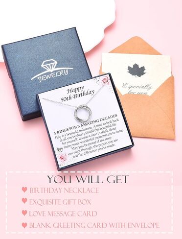 Birthday Gifts for Women Happy 30th 40th 50th 60th 70th 80th Birthday Decade Necklace Meaningful Gifts Necklace for Mom Mother in Law Grandma in Saudi Arabia