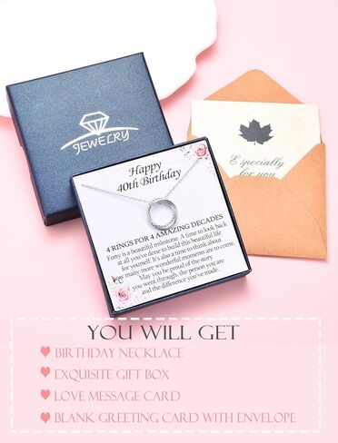 Birthday Gifts for Women Happy 30th 40th 50th 60th 70th 80th Birthday Decade Necklace Meaningful Gifts Necklace for Mom Mother in Law Grandma in Saudi Arabia