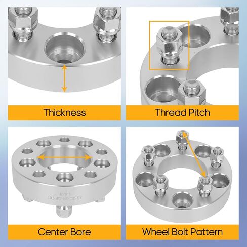OCPTY 5x4.5 to 5x108 Wheel Adapters for Accord for Avalon for Camry for Civic for CL for Crosstour 1.25 inch 12x1.5 Studs 74mm Hub Bore Forged Hub Centric Wheel Adapters 5 lug 2PCS in Saudi Arabia