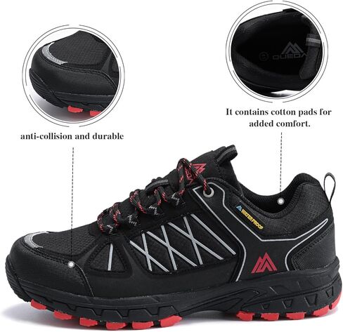 Queday Waterproof Hiking Shoes Mens Lightweight Walking Shoes Daily Hike Trekking Trail Outdoor Camping Climbing in Kuwait