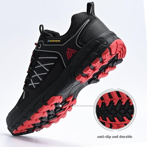 Queday Waterproof Hiking Shoes Mens Lightweight Walking Shoes Daily Hike Trekking Trail Outdoor Camping Climbing in Kuwait