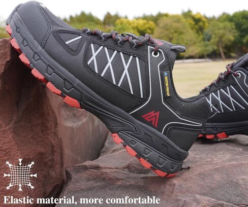 Queday Waterproof Hiking Shoes Mens Lightweight Walking Shoes Daily Hike Trekking Trail Outdoor Camping Climbing in Kuwait