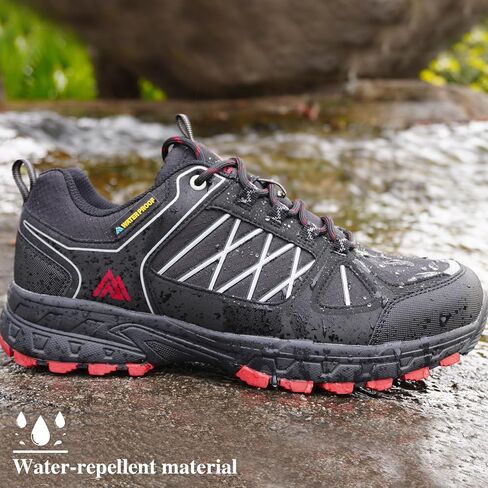 Queday Waterproof Hiking Shoes Mens Lightweight Walking Shoes Daily Hike Trekking Trail Outdoor Camping Climbing in Kuwait