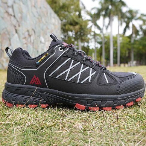 Queday Waterproof Hiking Shoes Mens Lightweight Walking Shoes Daily Hike Trekking Trail Outdoor Camping Climbing in Kuwait