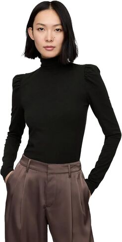 GAP Women's Long Sleeve Puffed Shoulder Turtleneck in Saudi Arabia