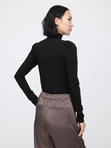 GAP Women's Long Sleeve Puffed Shoulder Turtleneck in Saudi Arabia