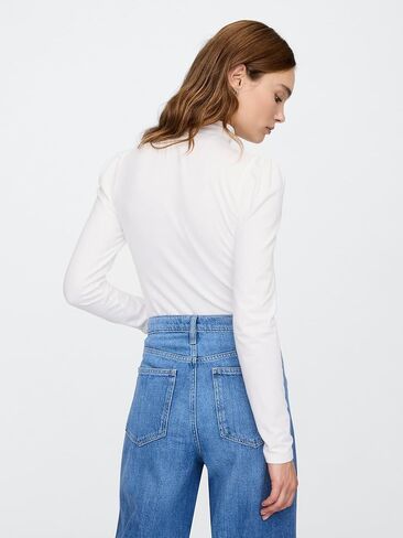 GAP Women's Long Sleeve Puffed Shoulder Turtleneck in Saudi Arabia