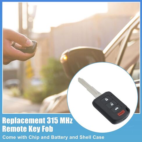 ACROPIX 315 MHz 4 Buttons Keyless Entry Remote Key Fob Fit for Mitsubishi Lancer 2016-2017 OUCJ166N - Pack of 2 Black in Saudi Arabia