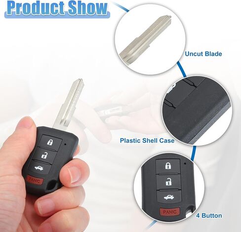 ACROPIX 315 MHz 4 Buttons Keyless Entry Remote Key Fob Fit for Mitsubishi Lancer 2016-2017 OUCJ166N - Pack of 2 Black in Saudi Arabia