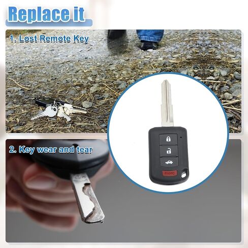 ACROPIX 315 MHz 4 Buttons Keyless Entry Remote Key Fob Fit for Mitsubishi Lancer 2016-2017 OUCJ166N - Pack of 2 Black in Saudi Arabia