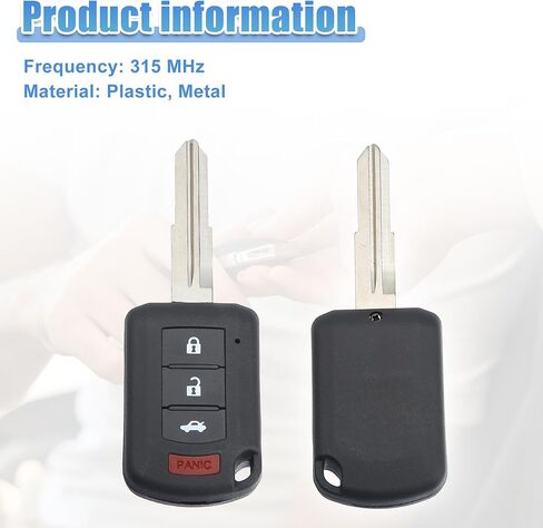 ACROPIX 315 MHz 4 Buttons Keyless Entry Remote Key Fob Fit for Mitsubishi Lancer 2016-2017 OUCJ166N - Pack of 2 Black in Saudi Arabia