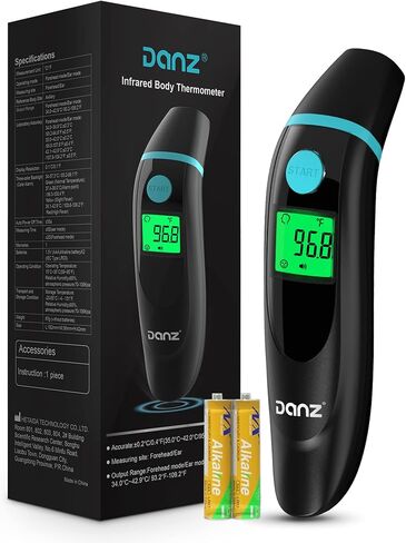 Forehead Thermometer for Adults, 4 in 1 Ear Thermometer for Kids, No Touch Baby Thermometer, Digital Thermometer with Fever Alarm and Object Measurement - Fast, Reliable and Accurate in Saudi Arabia