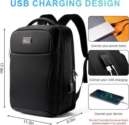 Stylish Business Backpack,Travel Laptop backpack, Daily Office Work Backpack with USB Charging Port,Lightweight Rucksack for Men and Women in Saudi Arabia