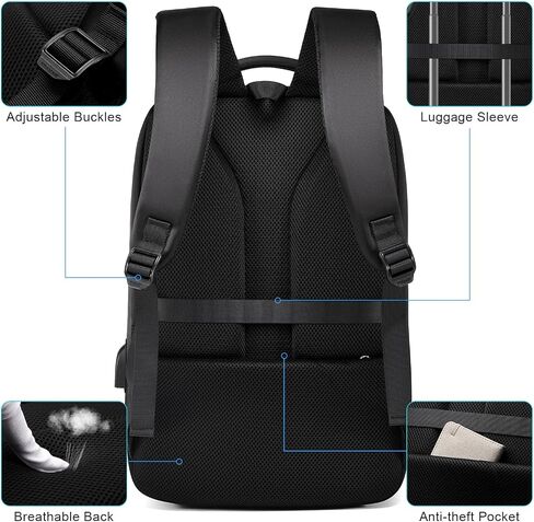 Stylish Business Backpack,Travel Laptop backpack, Daily Office Work Backpack with USB Charging Port,Lightweight Rucksack for Men and Women in Saudi Arabia