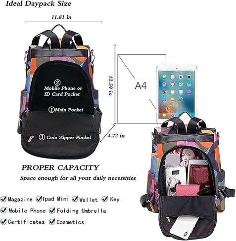 COFIHOME Backpack Purse for Women Anti-theft Bag Waterproof Nylon Lightweight Backpack College Bookbag Shoulder Bag Travel Bag in Saudi Arabia