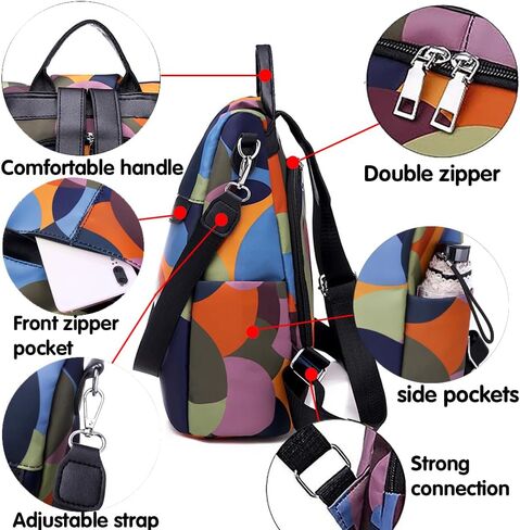 COFIHOME Backpack Purse for Women Anti-theft Bag Waterproof Nylon Lightweight Backpack College Bookbag Shoulder Bag Travel Bag in Saudi Arabia
