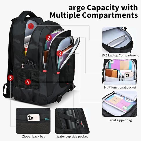Backpack for School Boys Backpacks for Kids Camo Bookbag for Middle School Bags high school Waterproof Travel Back Pack in Kuwait