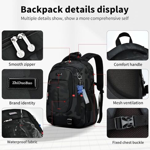 Backpack for School Boys Backpacks for Kids Camo Bookbag for Middle School Bags high school Waterproof Travel Back Pack in Kuwait