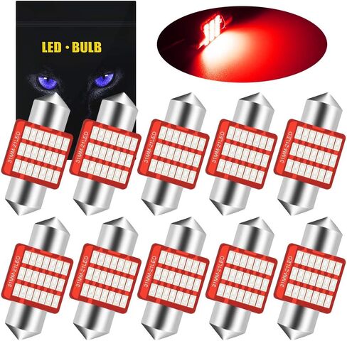 YEORO DE3175 6428 LED لمبة فائقة السطوع 21SMD 3014 رقائق 31 مم CANBUS Festoon DE3021 DE3022 3175 LED خريطة قبة داخلية لخطوات صندوق السيارة أضواء مجاملة. (10 عبوات) in Kuwait