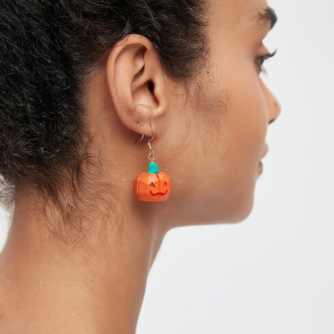 Halloween Earrings Glow In The Dark Fun Pumpkin Earrings Drop Dangle for Women in Saudi Arabia