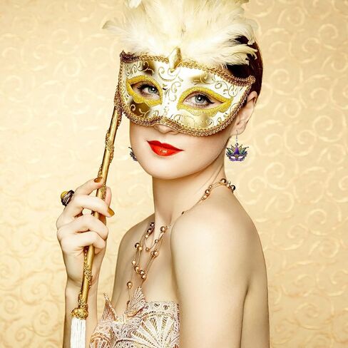 Mardi Gras Earrings for Women Mardi Gras Drop Earrings Wooden Mardi Gras Dangle Earrings Mardi Gras Costume Accessories for Women in Kuwait