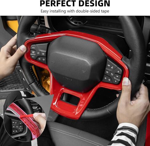 for Bronco 9PCS Interior Trim Kit, Gear Shift Panel Cover, Steering Wheel Trim, Inner Door Handle Trim Compatible with 2021-2024 Ford Bronco Carbon Fiber Interior Accessories 4-Door in Saudi Arabia