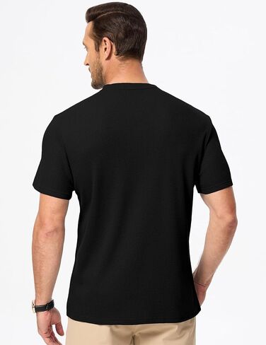 تي شيرت رجالي من JMIERR من Henley مصنوع من القطن برقبة دائرية تي شيرت رياضي للتمرين في صالة الألعاب الرياضية مع زر in Kuwait