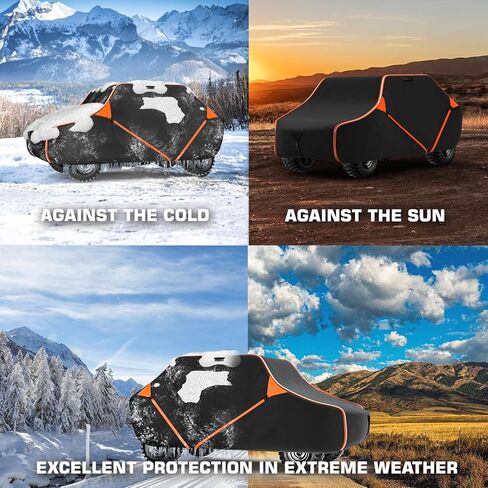 153 Inch UTV Cover for Polaris Ranger Crew RZR General 4, Can-Am Defender Maverick Commander Max, Yamaha Wolverine Viking, Mule Pro, Black 600D Cover Protection for 4-6 Seater UTV in Saudi Arabia