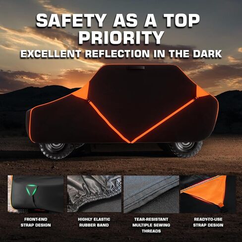 153 Inch UTV Cover for Polaris Ranger Crew RZR General 4, Can-Am Defender Maverick Commander Max, Yamaha Wolverine Viking, Mule Pro, Black 600D Cover Protection for 4-6 Seater UTV in Saudi Arabia