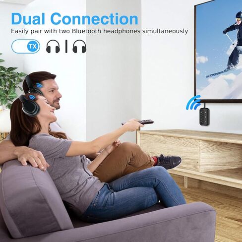 1Mii Bluetooth Airplane Adapter for up 2 AirPods or Headphones,AptX Adaptive/Low Latency/HD Audio,Plane Travel Essentials,Bluetooth Wireless Audio Transmitter Receiver for Airplane,TV,Car,PC,Gym in Saudi Arabia