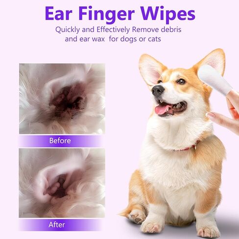 Dogs & Cats Cleaning Wipes- Cleaning, deodorizing and beautifying Bathing Wipes for Dogs and Cats，Suitable for Daily Care and Travel, no Rinse, odorless and Convenient in Kuwait