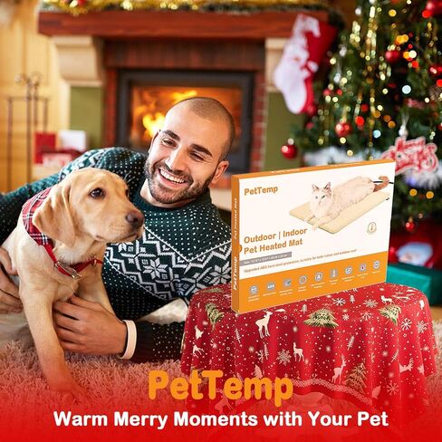 Outdoor Pet Heating Pad with Auto Temperature Control, Waterproof Heated Mat for Cats and Dogs, Safe Electric Heating Pad for Feral, Indoor & Outdoor Pets, Anti-Chew Cord (L:20'' x 16'') in Kuwait