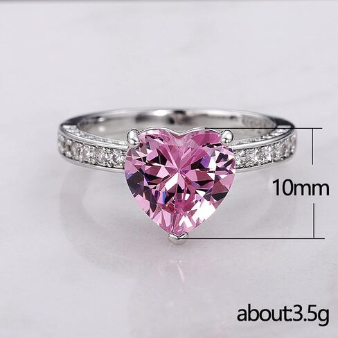 925 Sterling Silver Plated Cubic Zirconia Heart Promise Ring for Women in Saudi Arabia