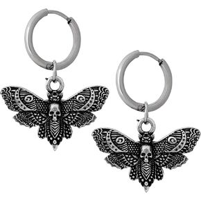 HAQUIL Gothic Deathhead Hawkmoth Skull Dangle Drop Earrings for Women, Goth Skull Memento Mori Jewelry Gift