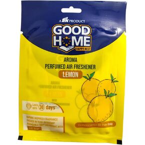 Good Home Lemon Air Freshener, Citrus Scent, 30 Day Lasting, For Car, Bathroom, Wardrobe, 1 Count (Pack of 1), Yellow
