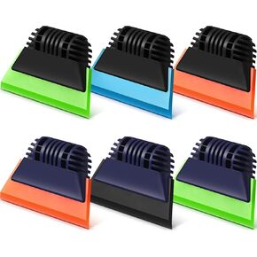 6 Pcs Small Squeegee Window Tint Squeegee Non Slip Handle Rubber PPF Squeegee for Car Window Windshield Shower Glass Doors Vinyl Cleaning, Multicolor